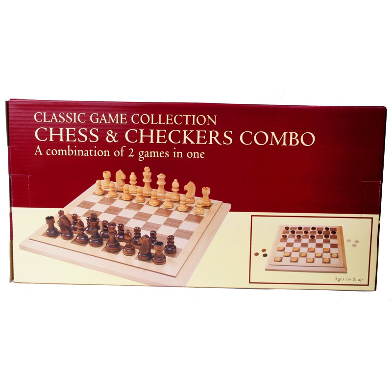 A906 15” Wood Chess/Checkers Combo